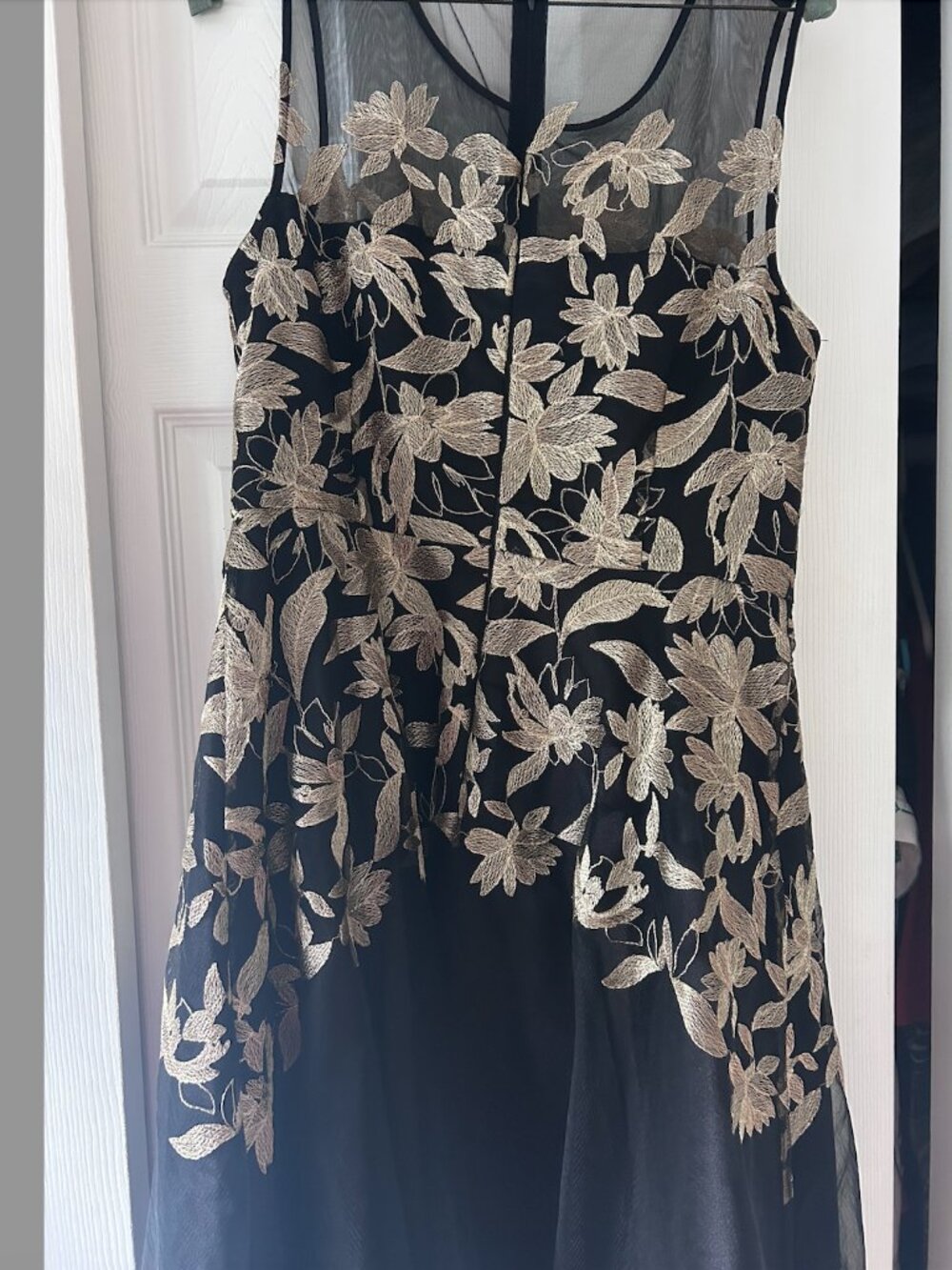 Tahari Gold and Black Festive Dress